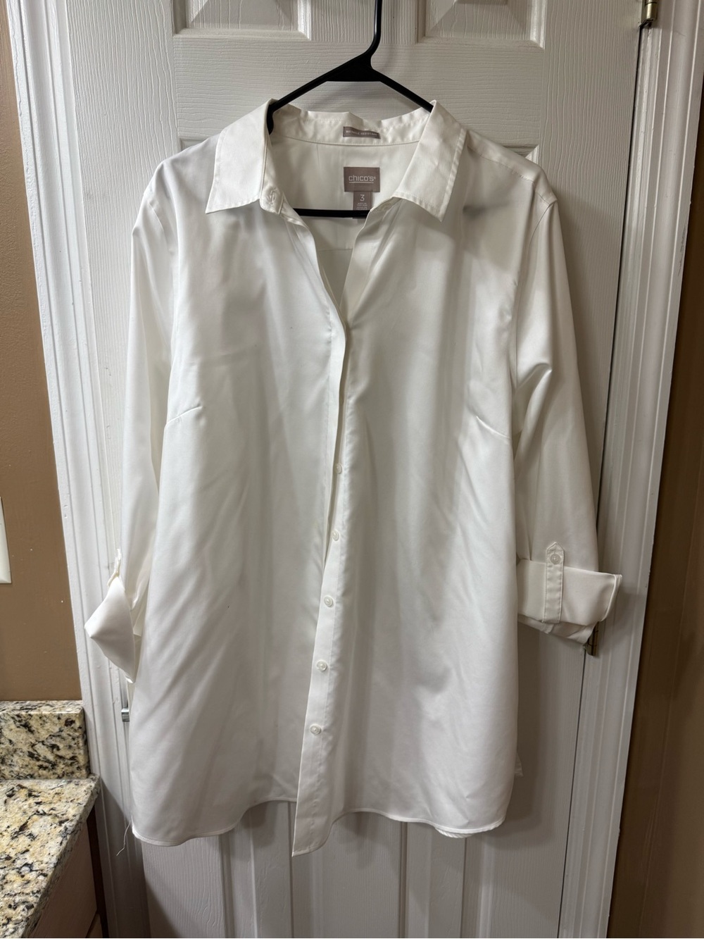 Chico's White Men's Dress Shirt - Classic Button-Front
